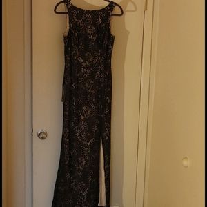 A floor length evening dress